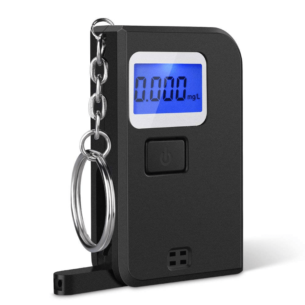VICTSING mini Keychain Alkoholtester Alkoholmessgerät Neu LCD Display Wiederverwendbare Polizei Breathalyzer Analyzer für Fahrer