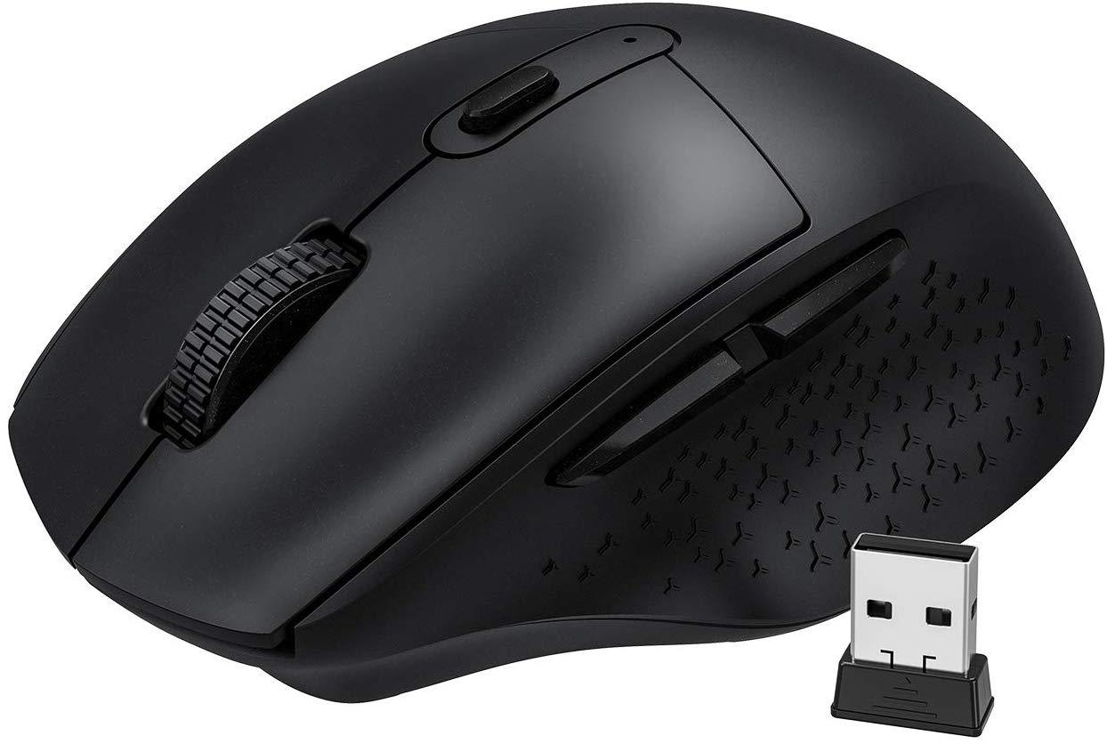 Wireless Mouse, VicTsing Wireless Rechargeable Mouse 2.4G Unique Comfortable Shape, Silent Adjustable 2400DPI/6 Buttons, Cordless Mice with USB Receiver for PC, Computer, Laptop, MacBook