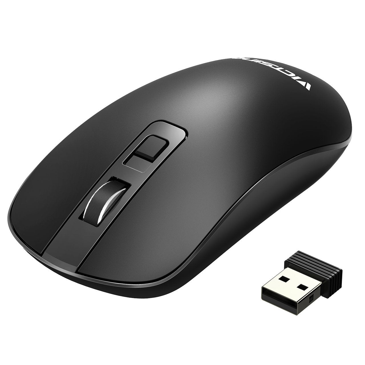 VicTsing Wireless Mouse, Slim Silent 2.4G Portable Optical Mice with Buttons ON-Off Switch 1600 3 Adjustable CPI Level