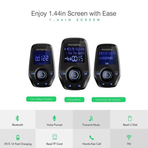 VicTsing Wireless In-Car Bluetooth FM Transmitter