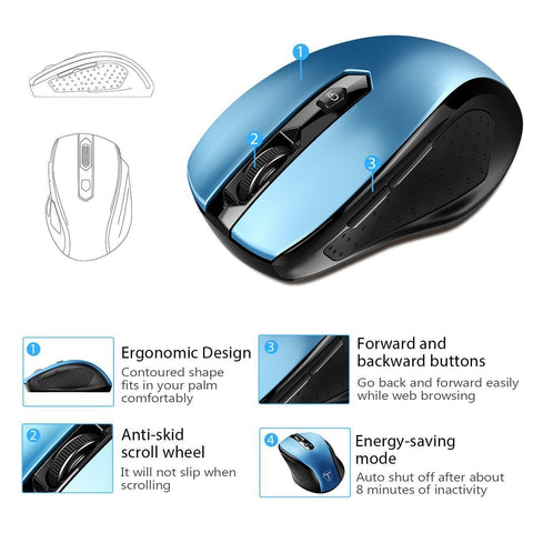 VicTsing MM057 2.4G Wireless Mouse -Blue