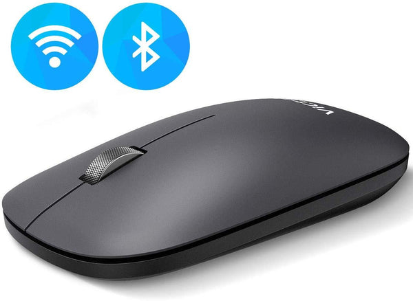 VicTsing Mouse Wireless Bluetooth 2.4GHz, Portatile Mouse a Doppia modalità con Disegno Ultrasottile, Clic Silenzioso, DPI a 5 Livelli per Notebook, PC, Laptop, Computer, Mac, Android e Windows