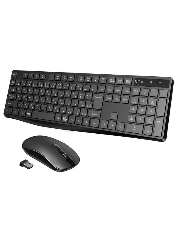 VicTsing Tastiera e Mouse Wireless PC, Kit Tastiera Mouse Wireless per PC, Notebook, Laptop