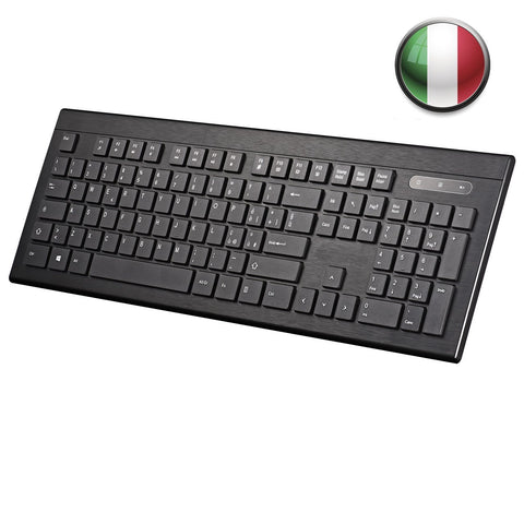 2,4 GHz Kabellose Italienische Ultradünne Tastatur Ergonomisches Design, Tasten für Windows XP / 7/8/10, VISTA und Mac für Office Library - italienische Version