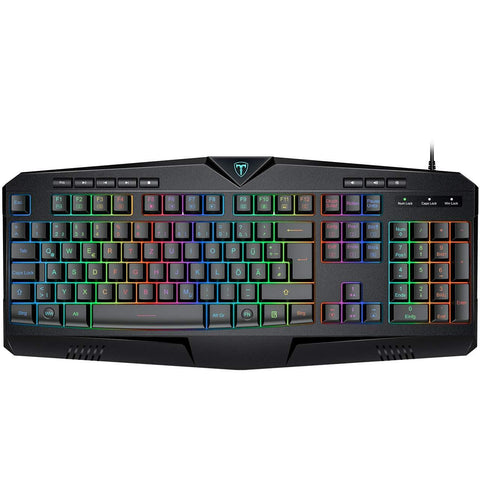 Gaming Tastatur RGB mit USB Kabel , beleuchtete Crater Architecture, 25 Tasten Anti-Ghosting, Spritzwassergeschützt