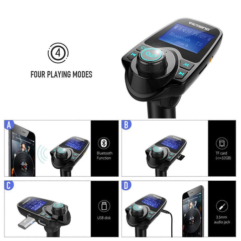 VicTsing Bluetooth FM Transmitter Radio Car Kit Adapter