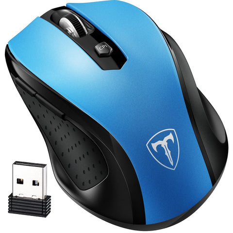 VicTsing Ratón Portátil, 2.4G Inalámbrico con Receptor Nano, 5 dpi Adjustables, Azul