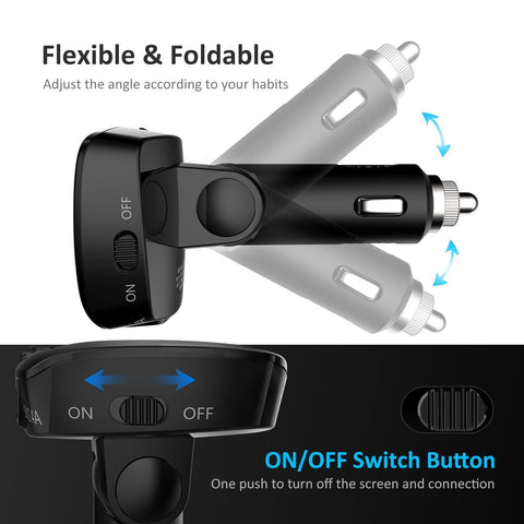 VicTsing Bluetooth FM Transmitter with ON/OFF Button