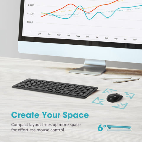 VicTsing Wireless Mouse and Keyboard Combo Compact