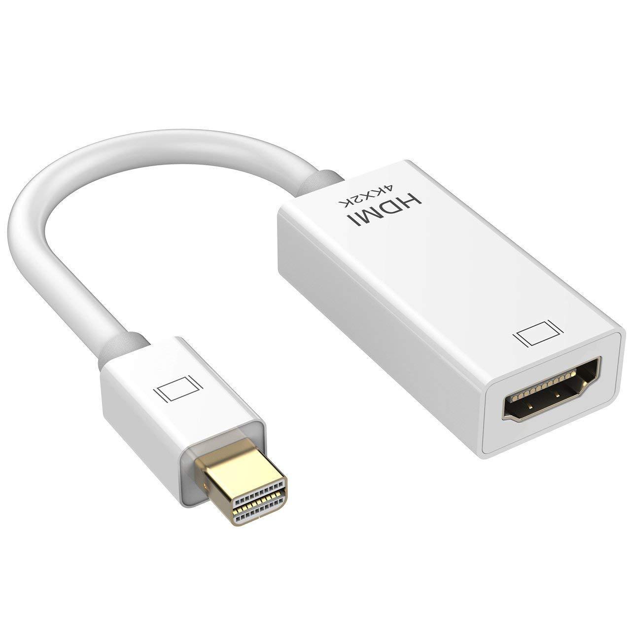 Mini Displayport DP/Thunderbolt a HDMI HDTV Cable VicTsing, Adaptador  AV suporte 4K Resolución y Adaptador 3D Compatible para Microsoft Surface Pro 1/2/3, Thinkpad X1/Carbono/Touch/Helix,Blanco