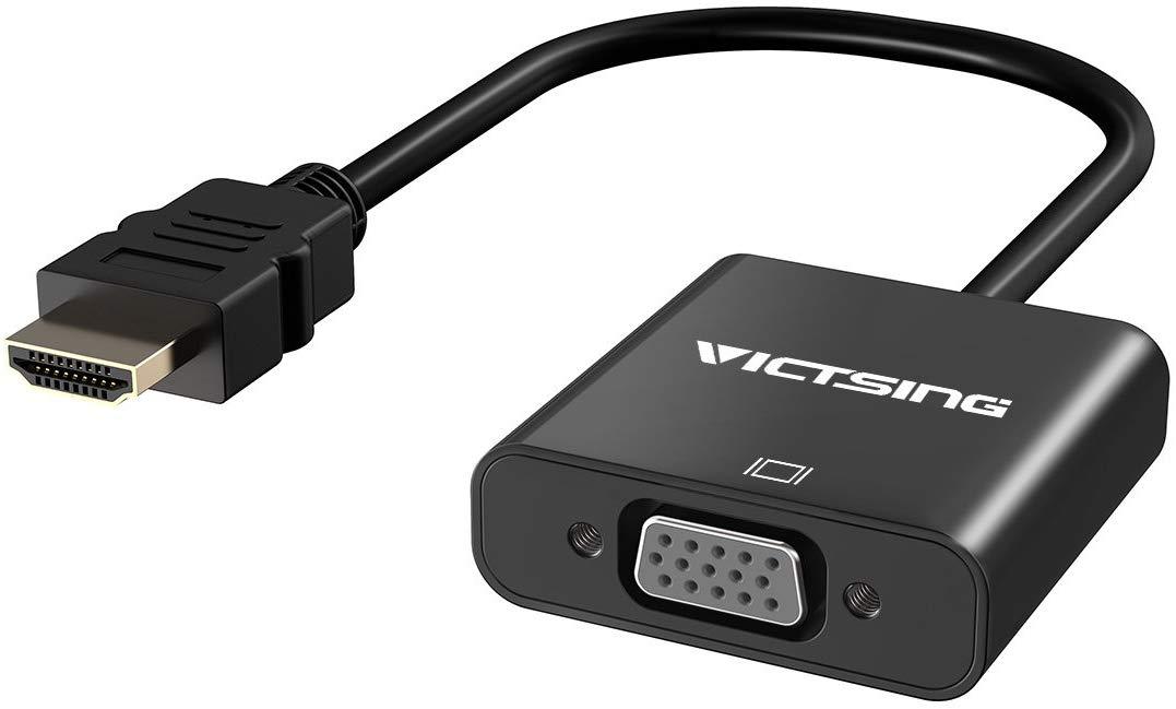 VicTsing 1080P HDMI Male to VGA Female Video Converter Adapter Cable for PC Laptop HDTV Projectors and Other HDMI Input Devices,Grey