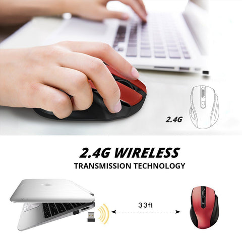 VicTsing 2.4G Wireless Mouse (Red)