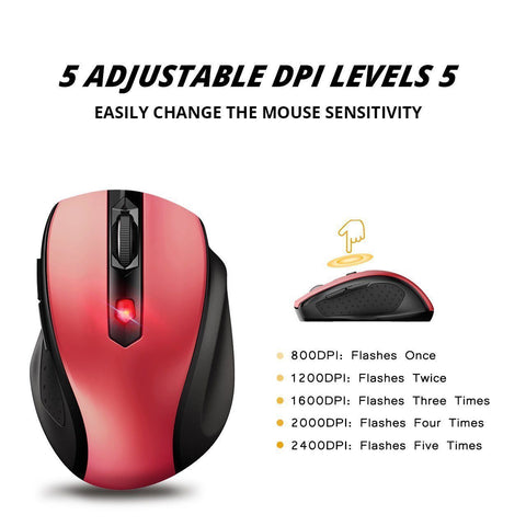 VicTsing 2.4G Wireless Mouse (Red)